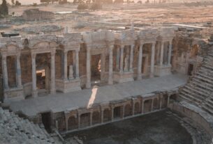 aerial view of ancient ruins